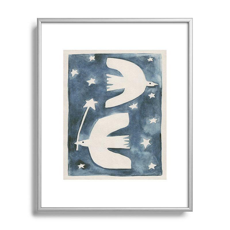 Alisa Galitsyna Celestial Birds V2 Metal Framed Art Print