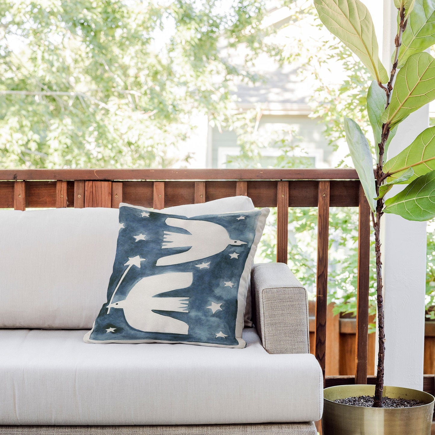 Alisa Galitsyna Celestial Birds V2 Outdoor Throw Pillow