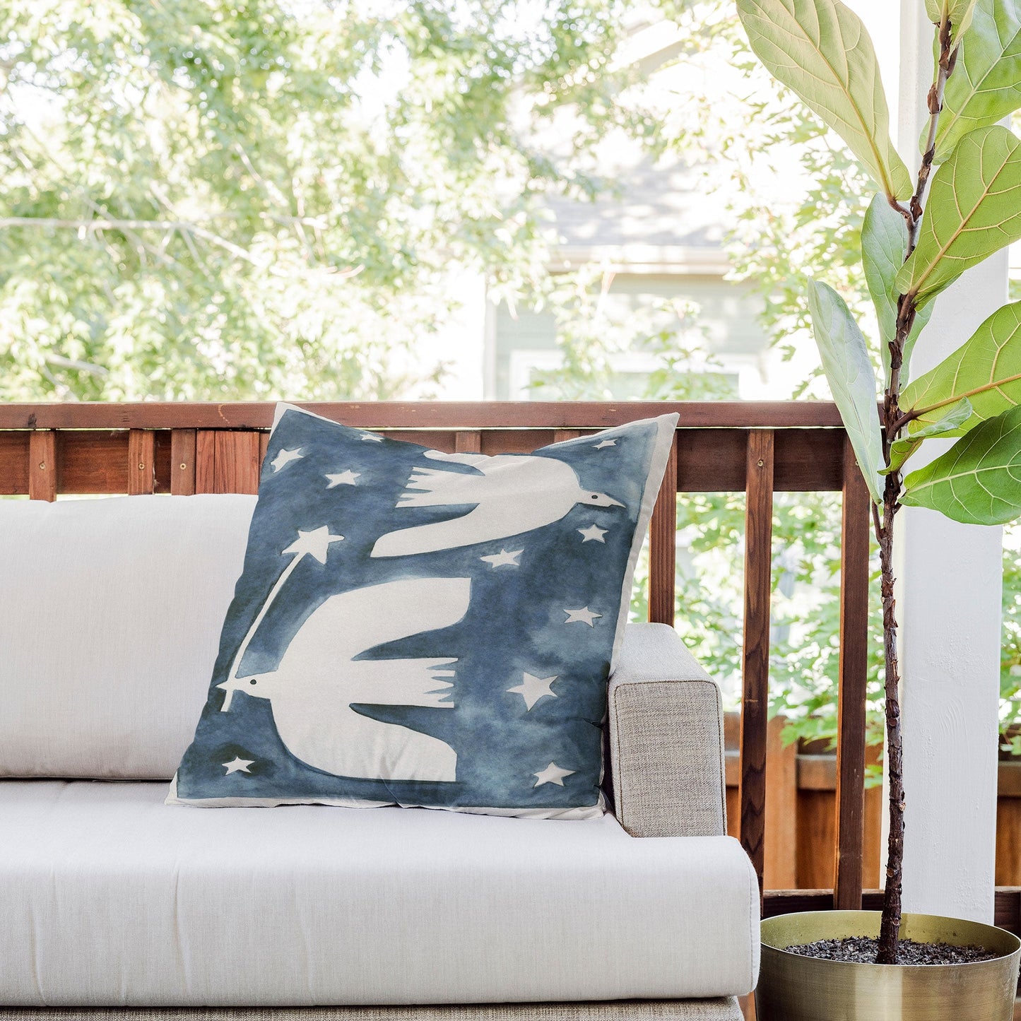 Alisa Galitsyna Celestial Birds V2 Outdoor Throw Pillow