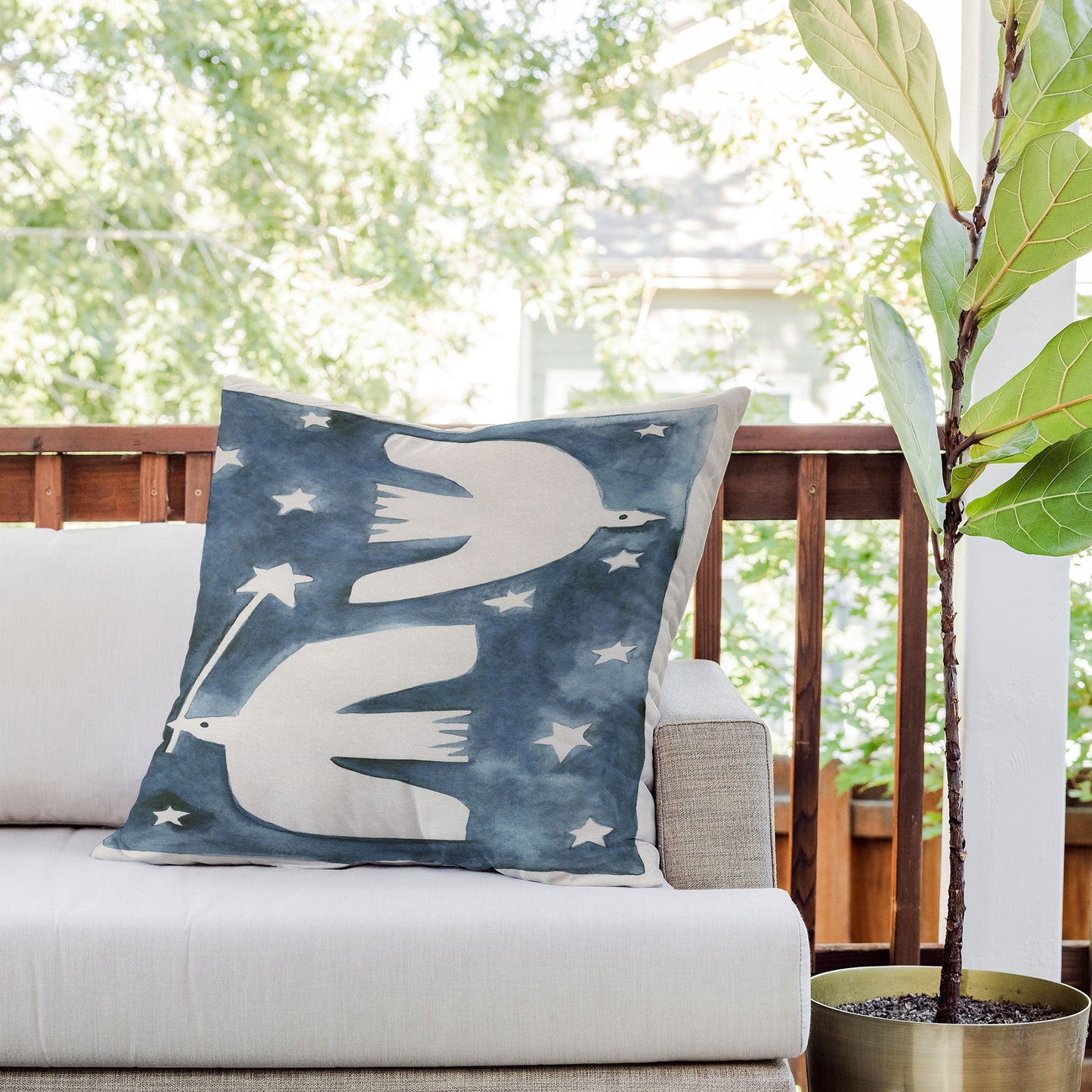 Alisa Galitsyna Celestial Birds V2 Outdoor Throw Pillow