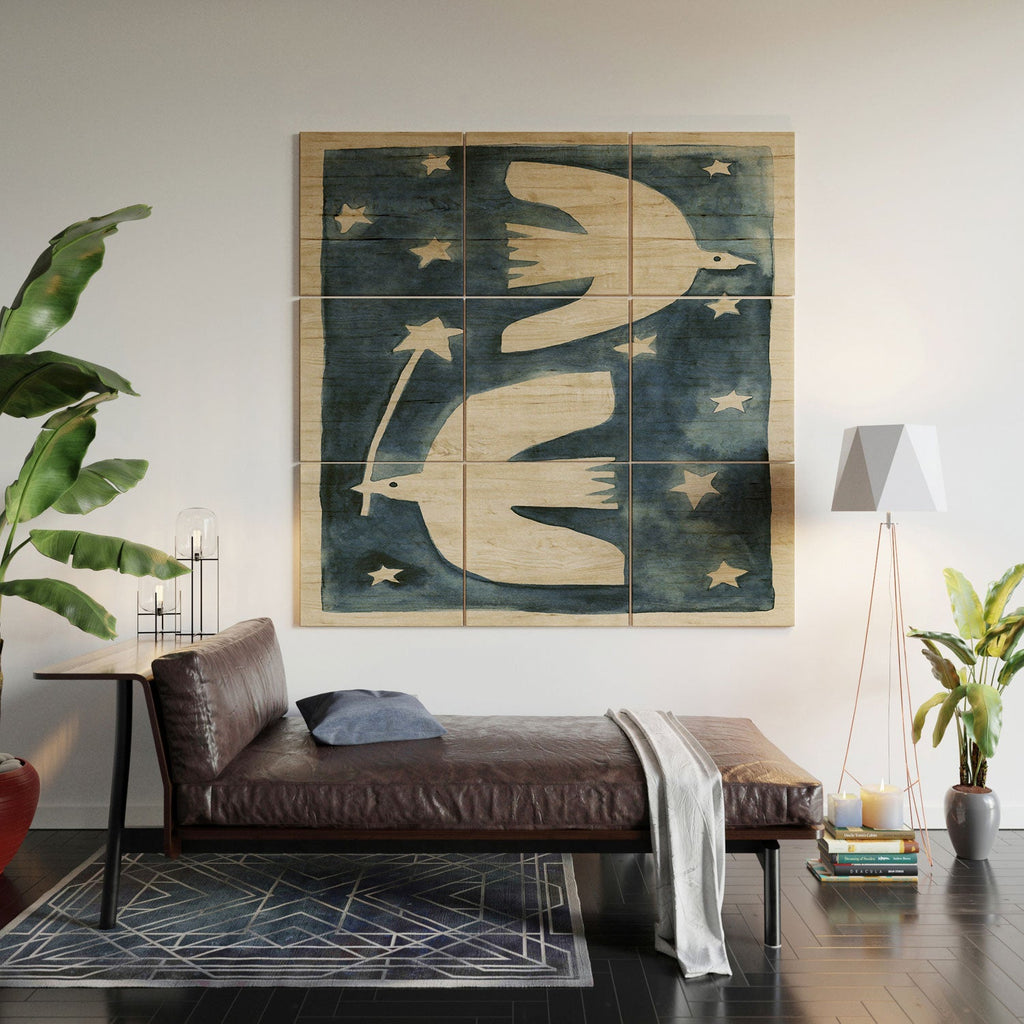 Alisa Galitsyna Celestial Birds V2 Wood Wall Mural