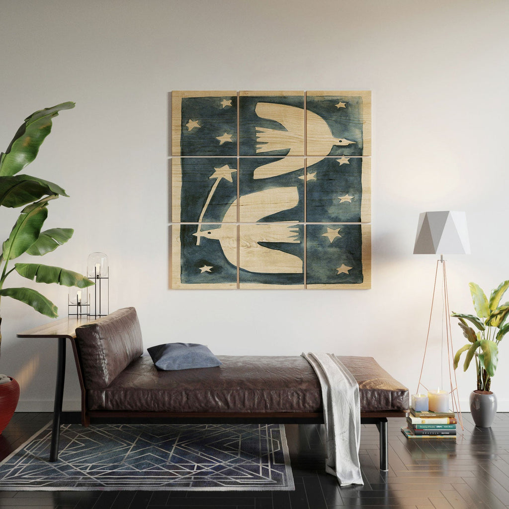Alisa Galitsyna Celestial Birds V2 Wood Wall Mural