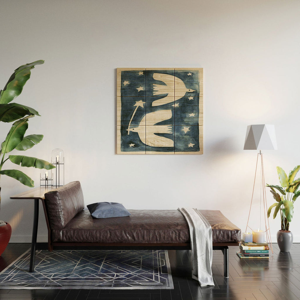 Alisa Galitsyna Celestial Birds V2 Wood Wall Mural