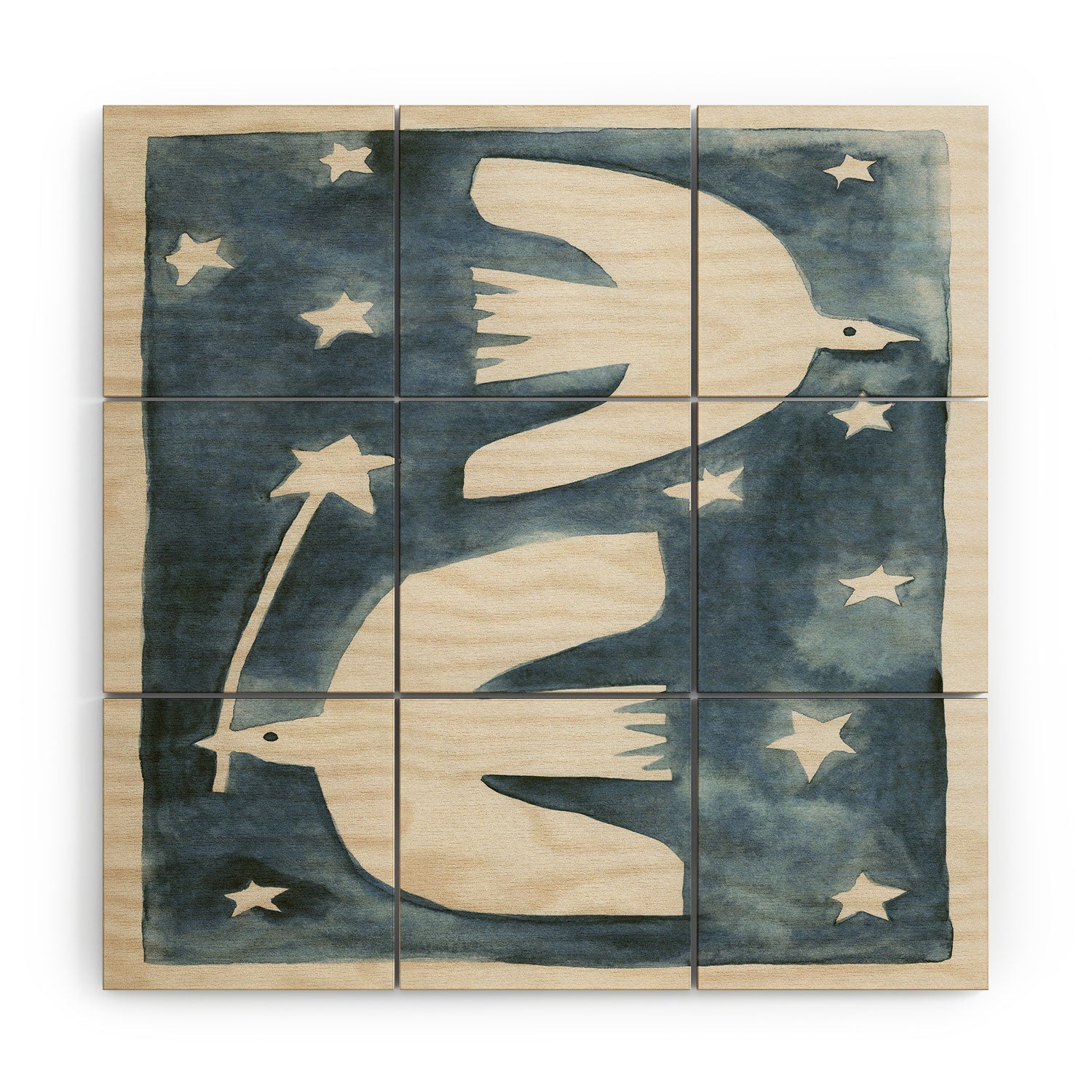 Alisa Galitsyna Celestial Birds V2 Wood Wall Mural