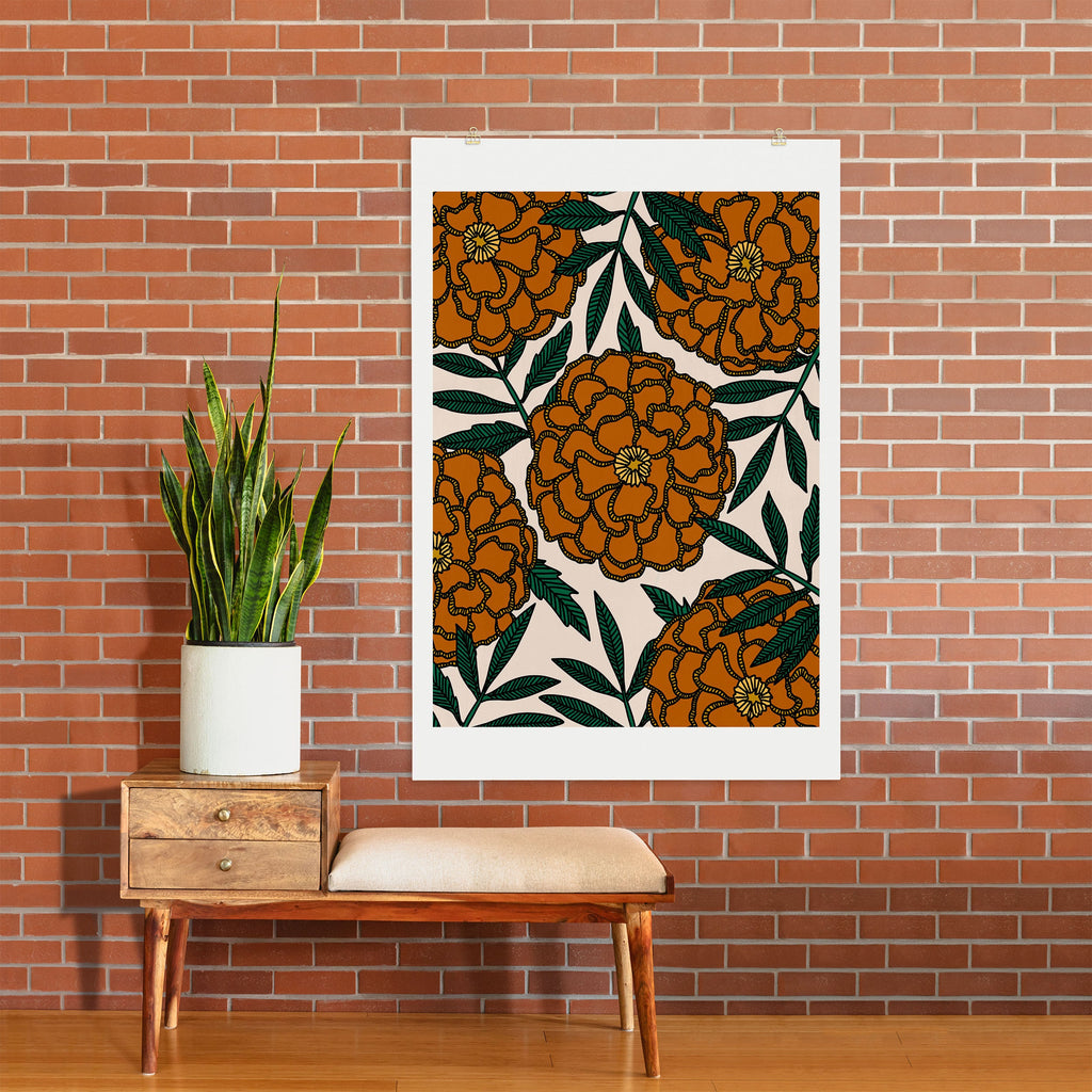 Alisa Galitsyna Orange Marigolds Art Print