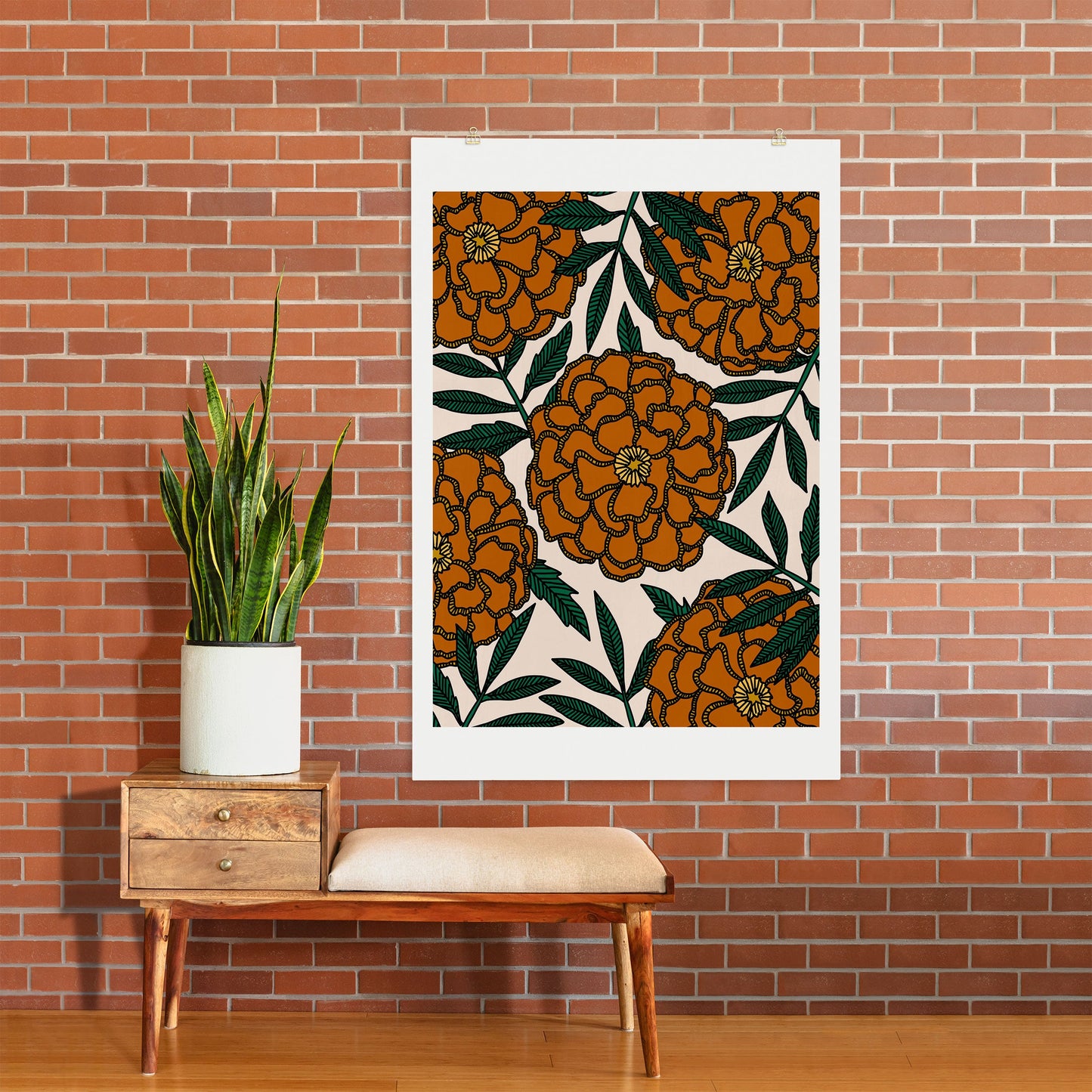Alisa Galitsyna Orange Marigolds Art Print