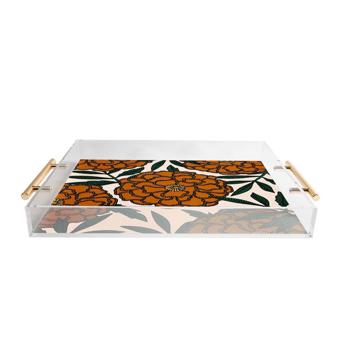 Alisa Galitsyna Orange Marigolds Acrylic Tray
