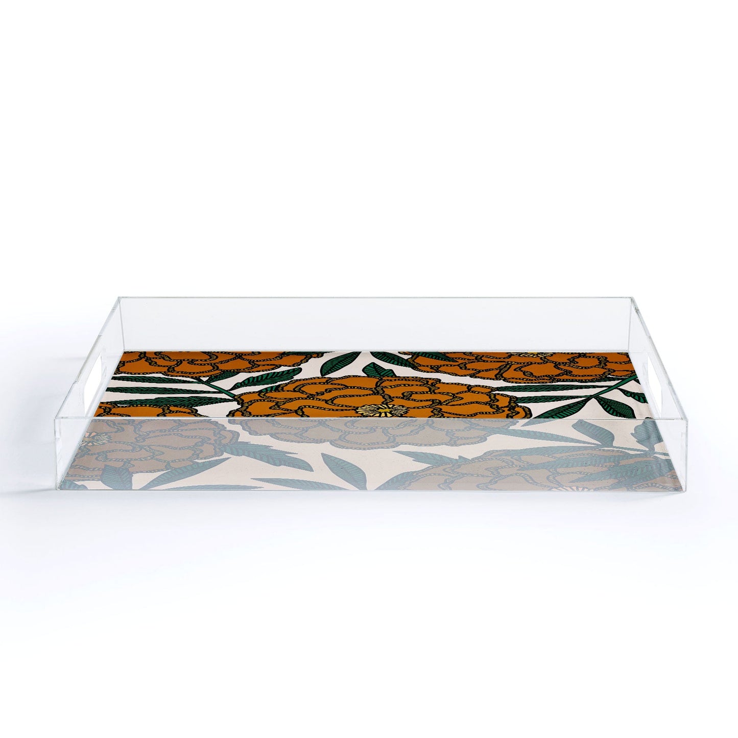 Alisa Galitsyna Orange Marigolds Acrylic Tray