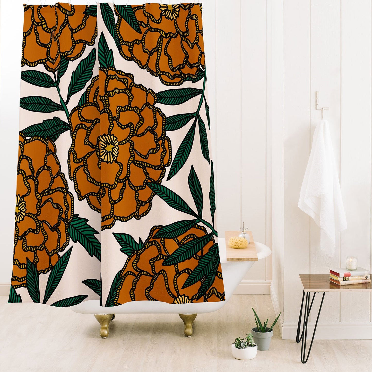 Alisa Galitsyna Orange Marigolds Shower Curtain