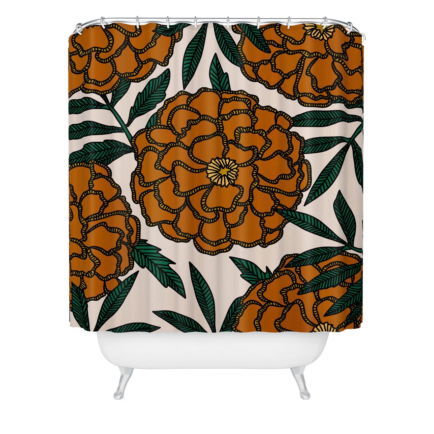Alisa Galitsyna Orange Marigolds Shower Curtain