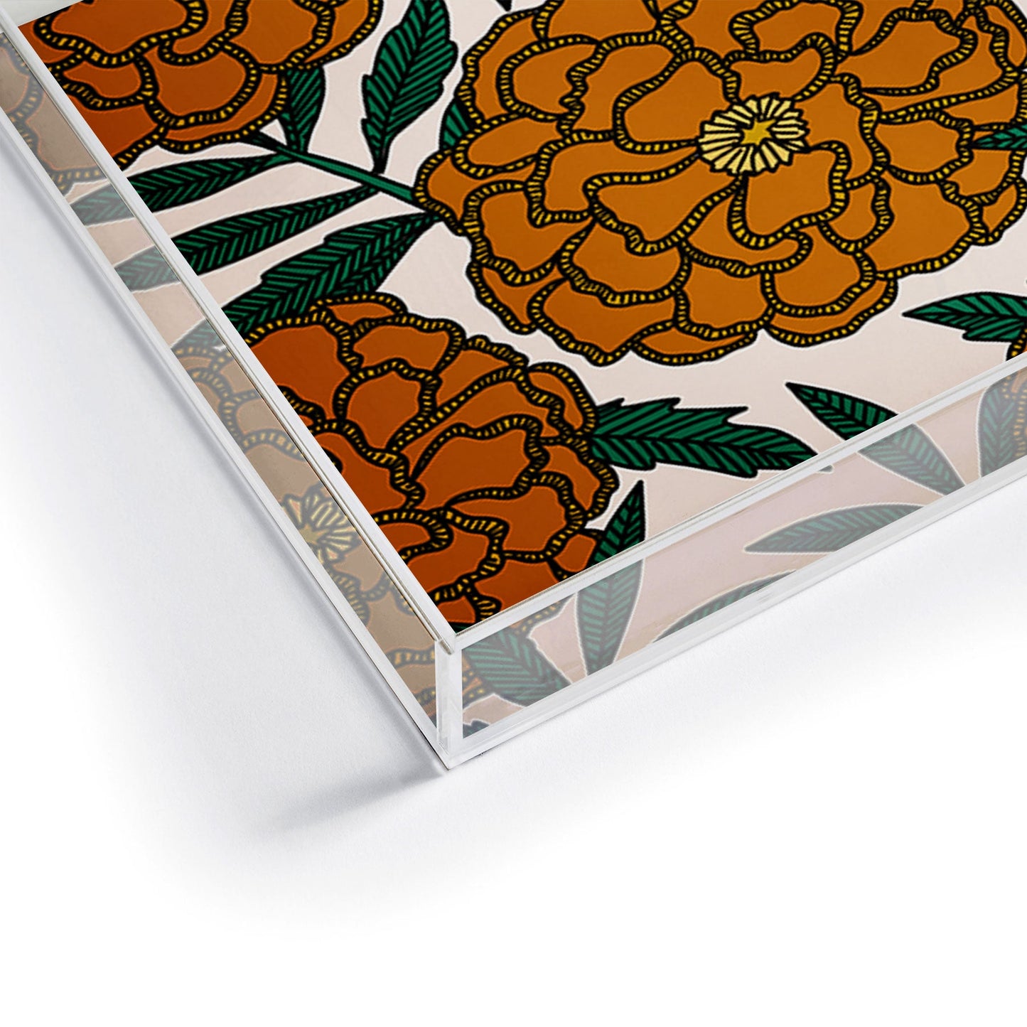 Alisa Galitsyna Orange Marigolds Acrylic Tray