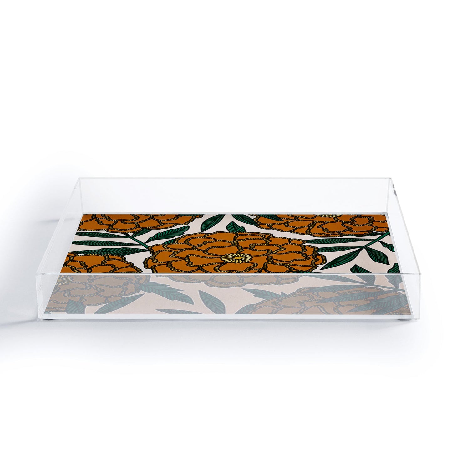 Alisa Galitsyna Orange Marigolds Acrylic Tray