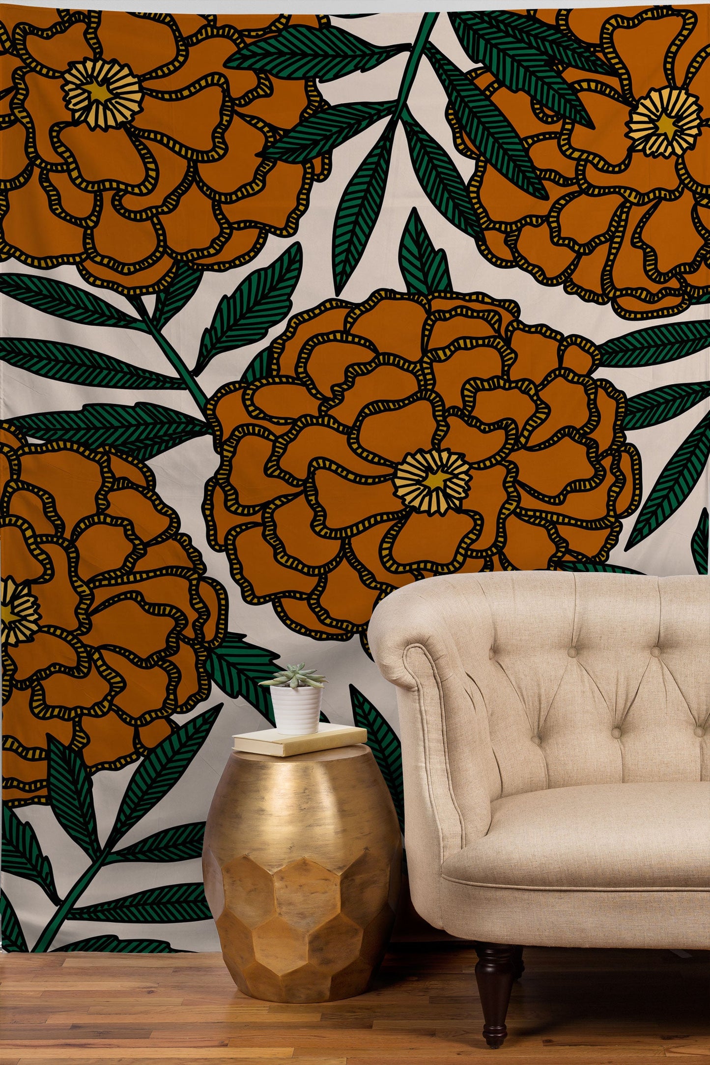 Alisa Galitsyna Orange Marigolds Tapestry
