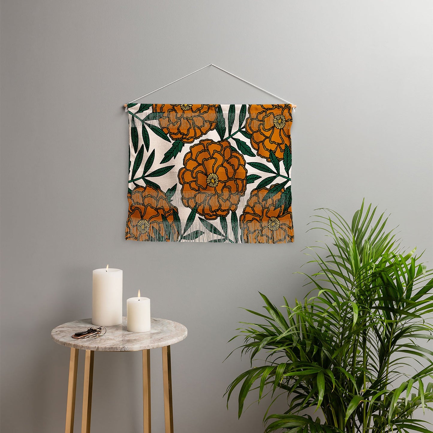 Alisa Galitsyna Orange Marigolds Wall Hanging Landscape