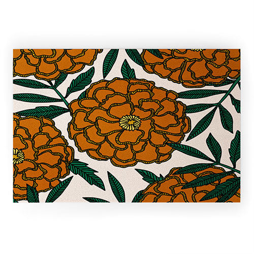 Alisa Galitsyna Orange Marigolds Welcome Mat
