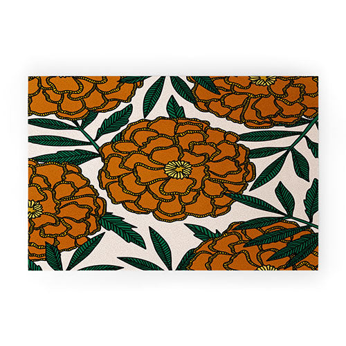 Alisa Galitsyna Orange Marigolds Welcome Mat