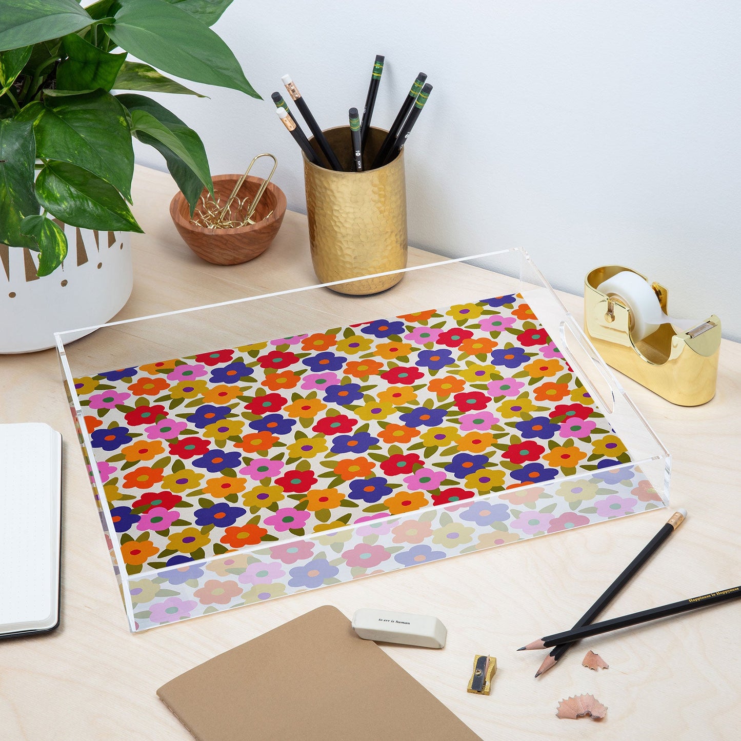 Alisa Galitsyna Tiny Flower Pattern Acrylic Tray