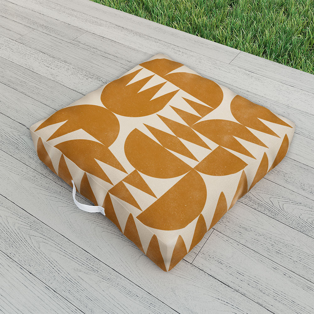 Alisa Galitsyna Woodblock Pattern Outdoor Floor Cushion