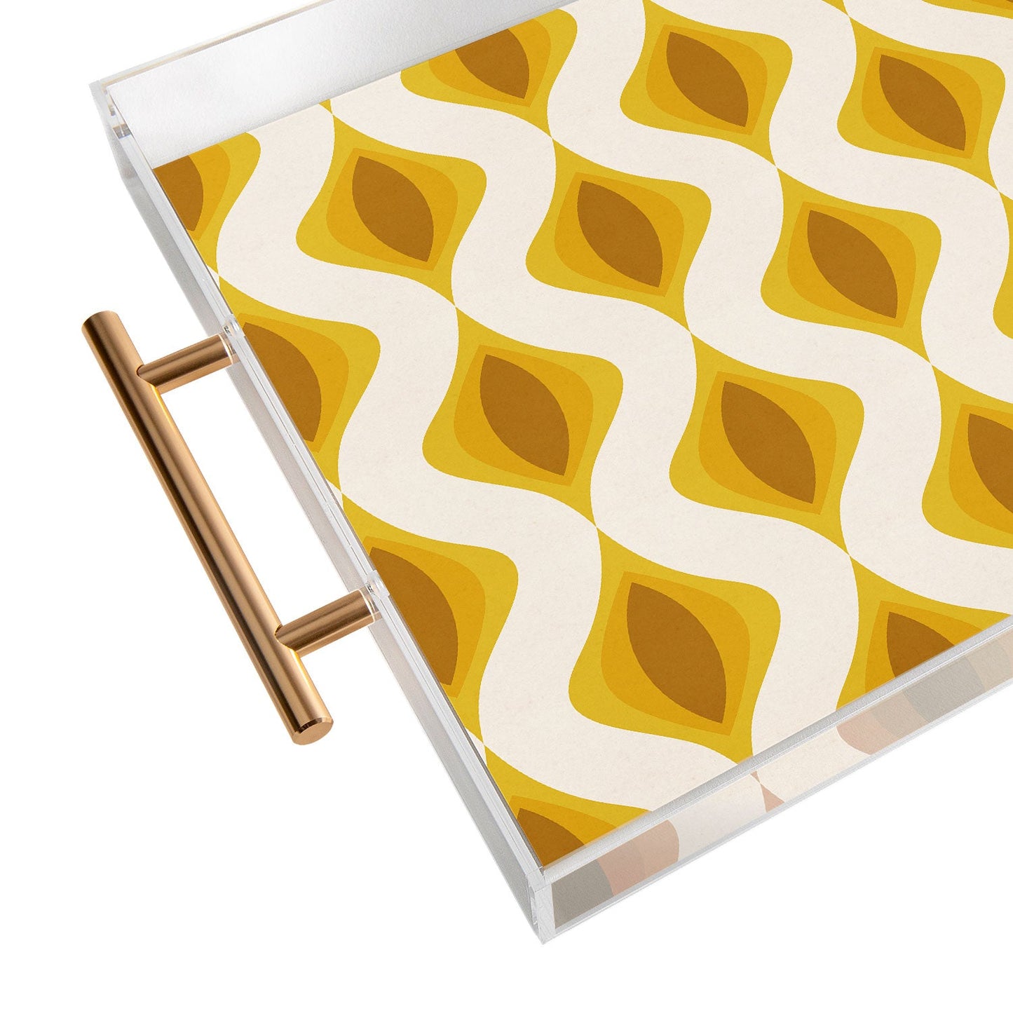 Alisa Galitsyna Yellow Ornaments Acrylic Tray