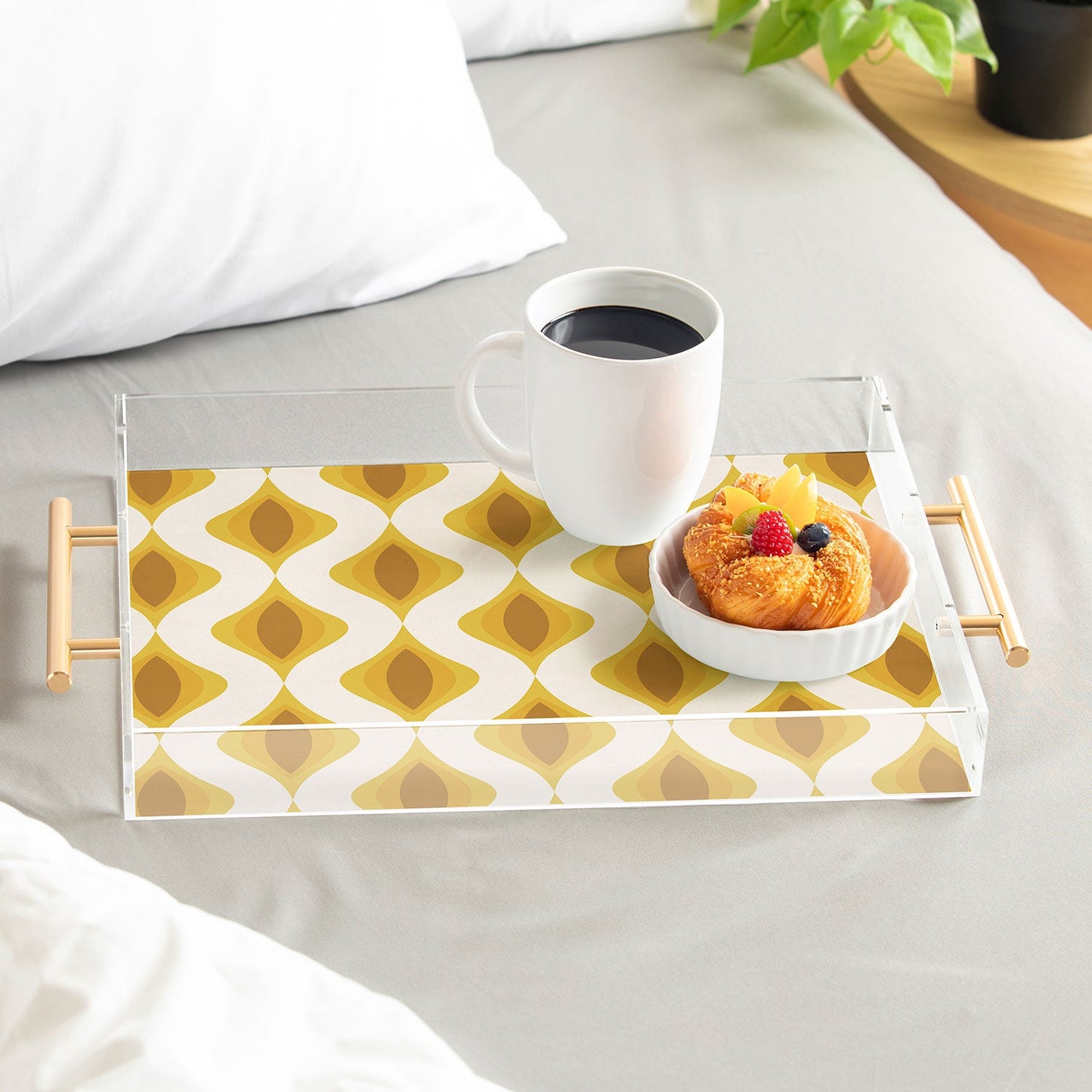 Alisa Galitsyna Yellow Ornaments Acrylic Tray