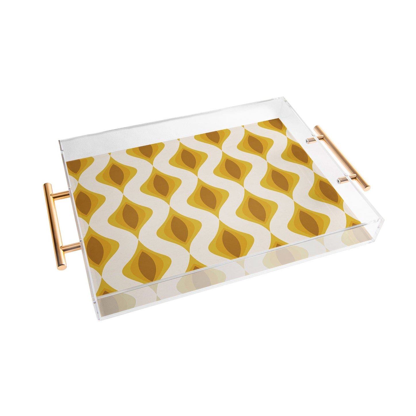 Alisa Galitsyna Yellow Ornaments Acrylic Tray
