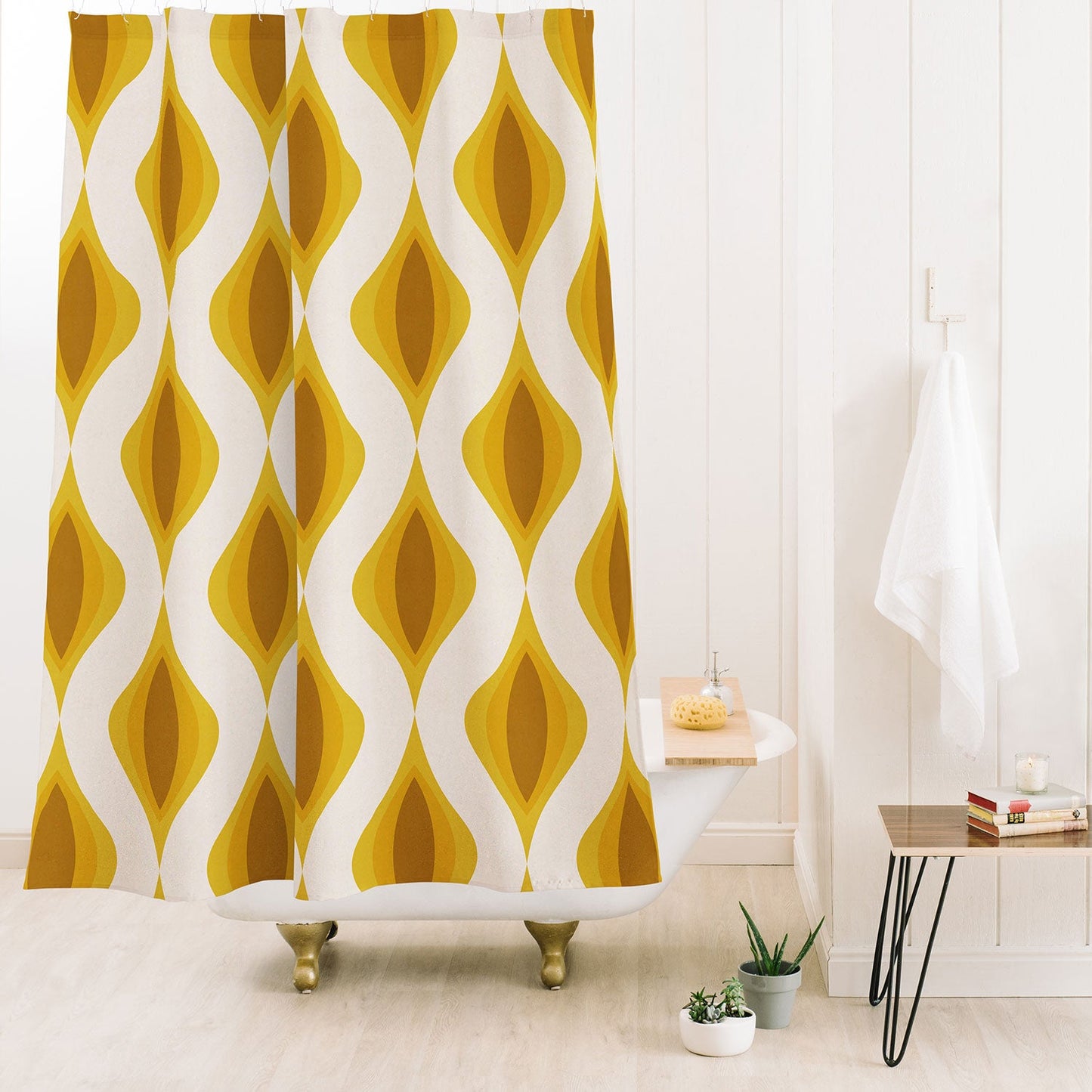 Alisa Galitsyna Yellow Ornaments Shower Curtain