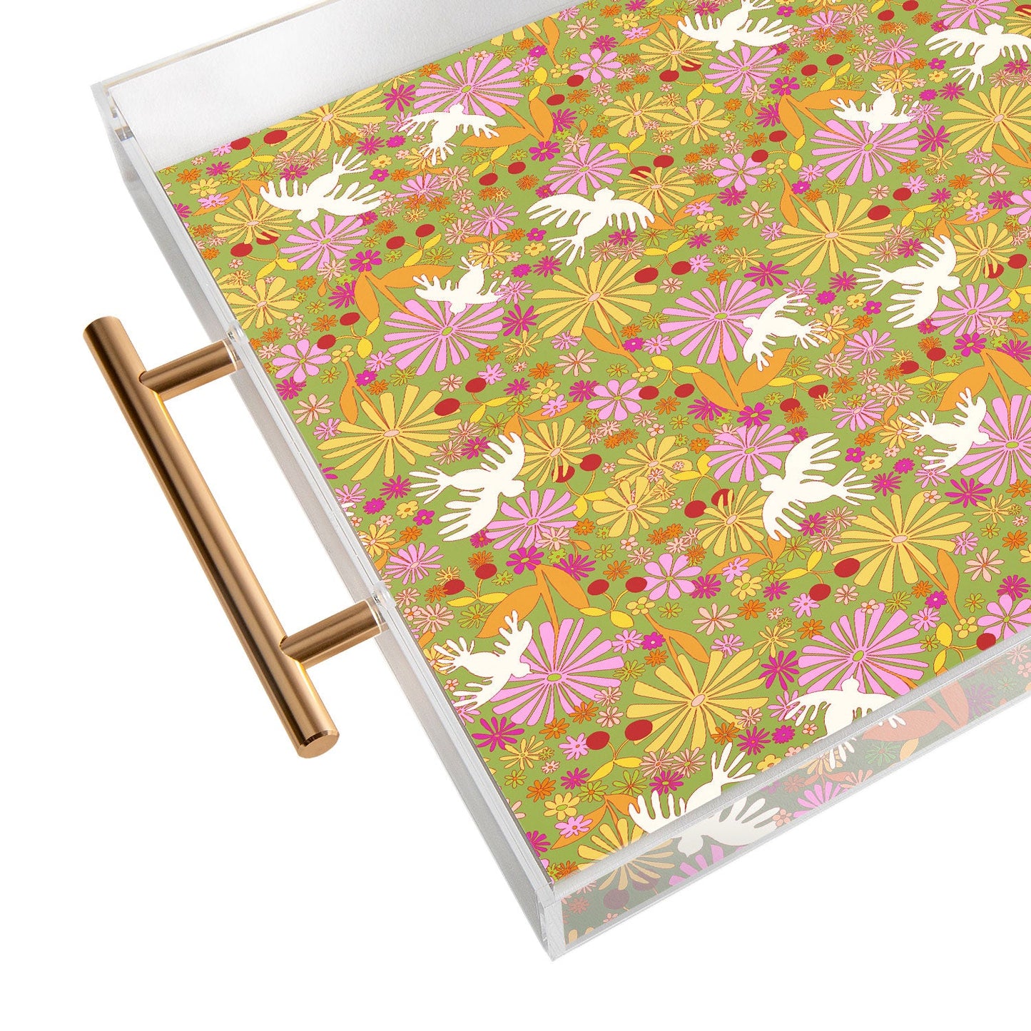 Alja Horvat Birds Flowers Acrylic Tray