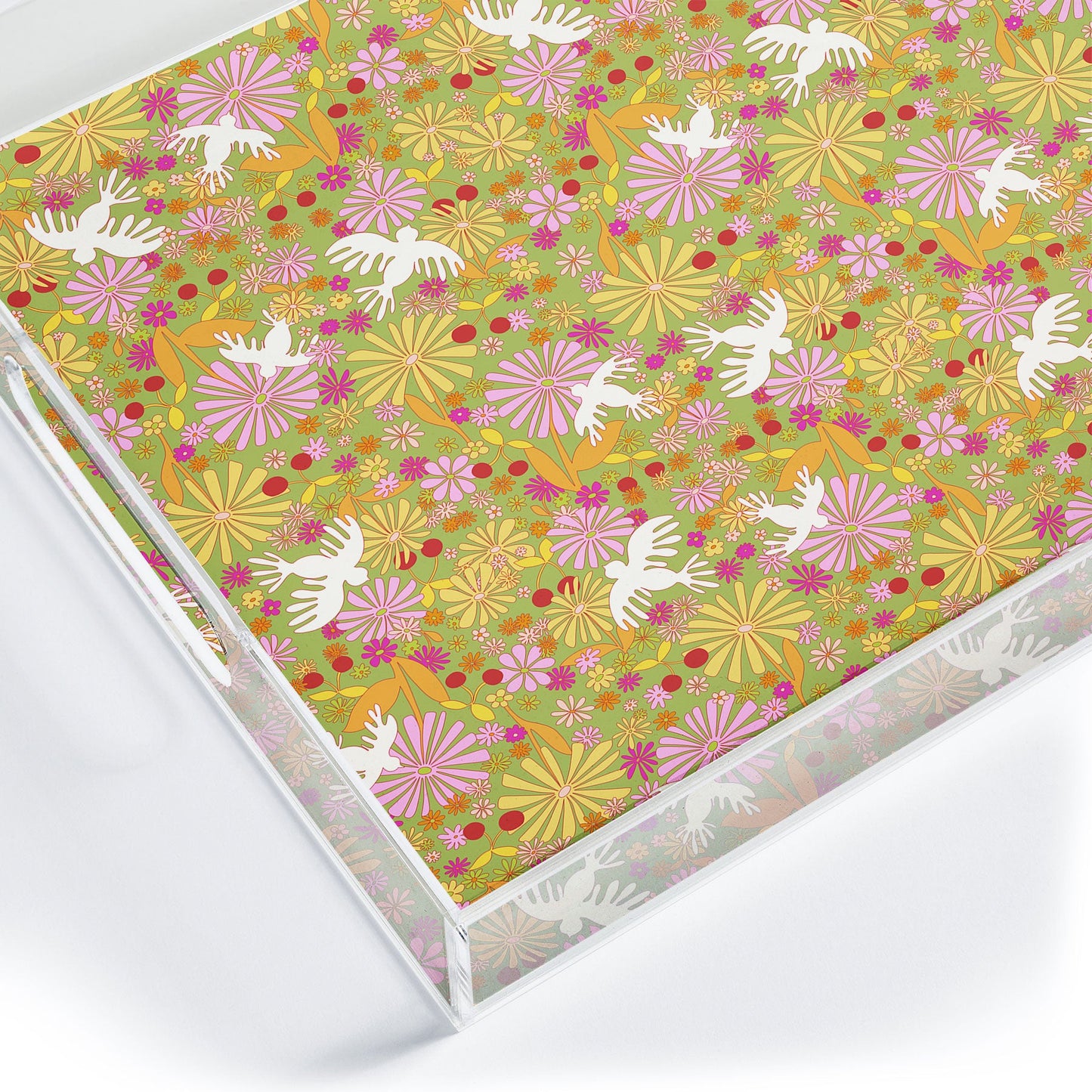 Alja Horvat Birds Flowers Acrylic Tray