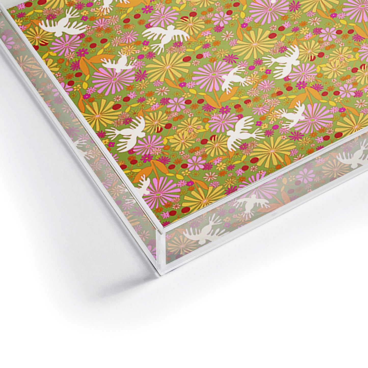 Alja Horvat Birds Flowers Acrylic Tray