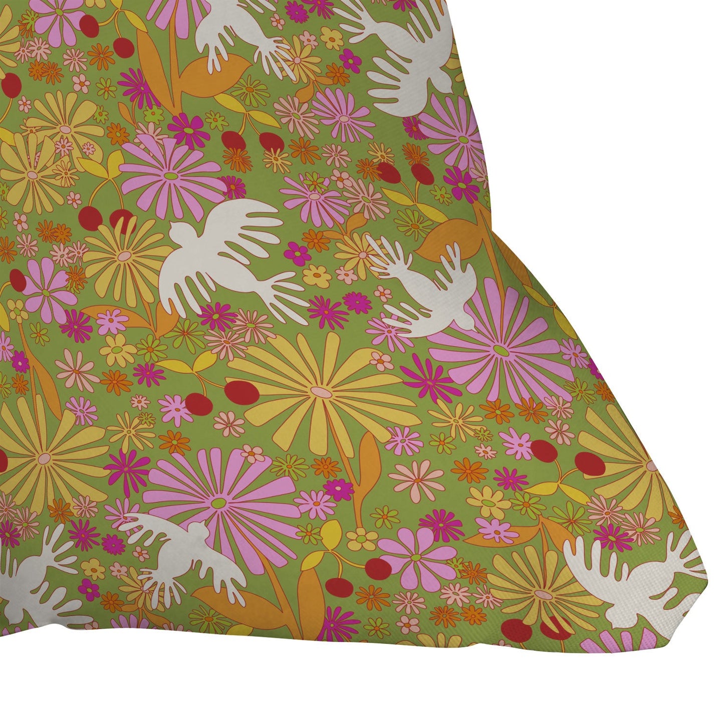 Alja Horvat Birds Flowers Throw Pillow