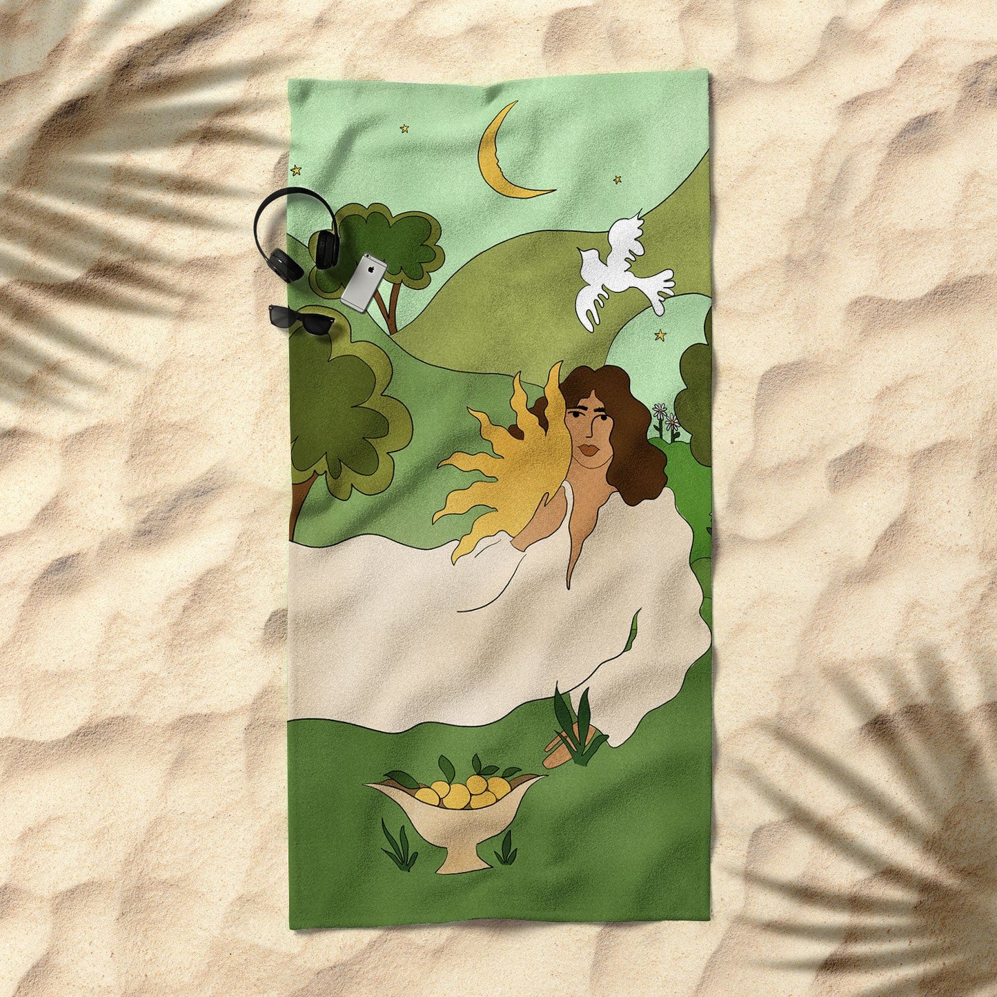 Alja Horvat Sun in her hands Beach Towel