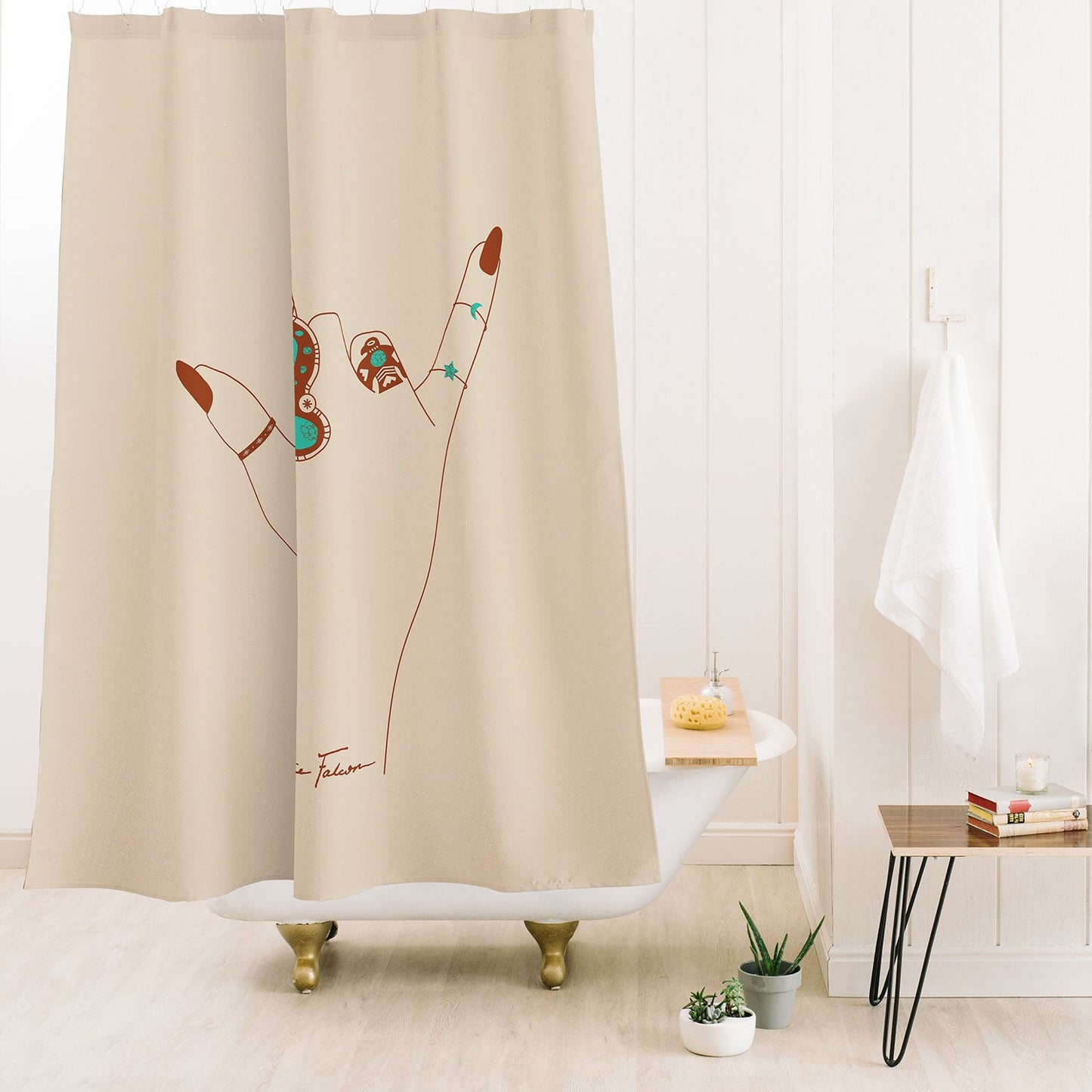 Allie Falcon Love Language Shower Curtain
