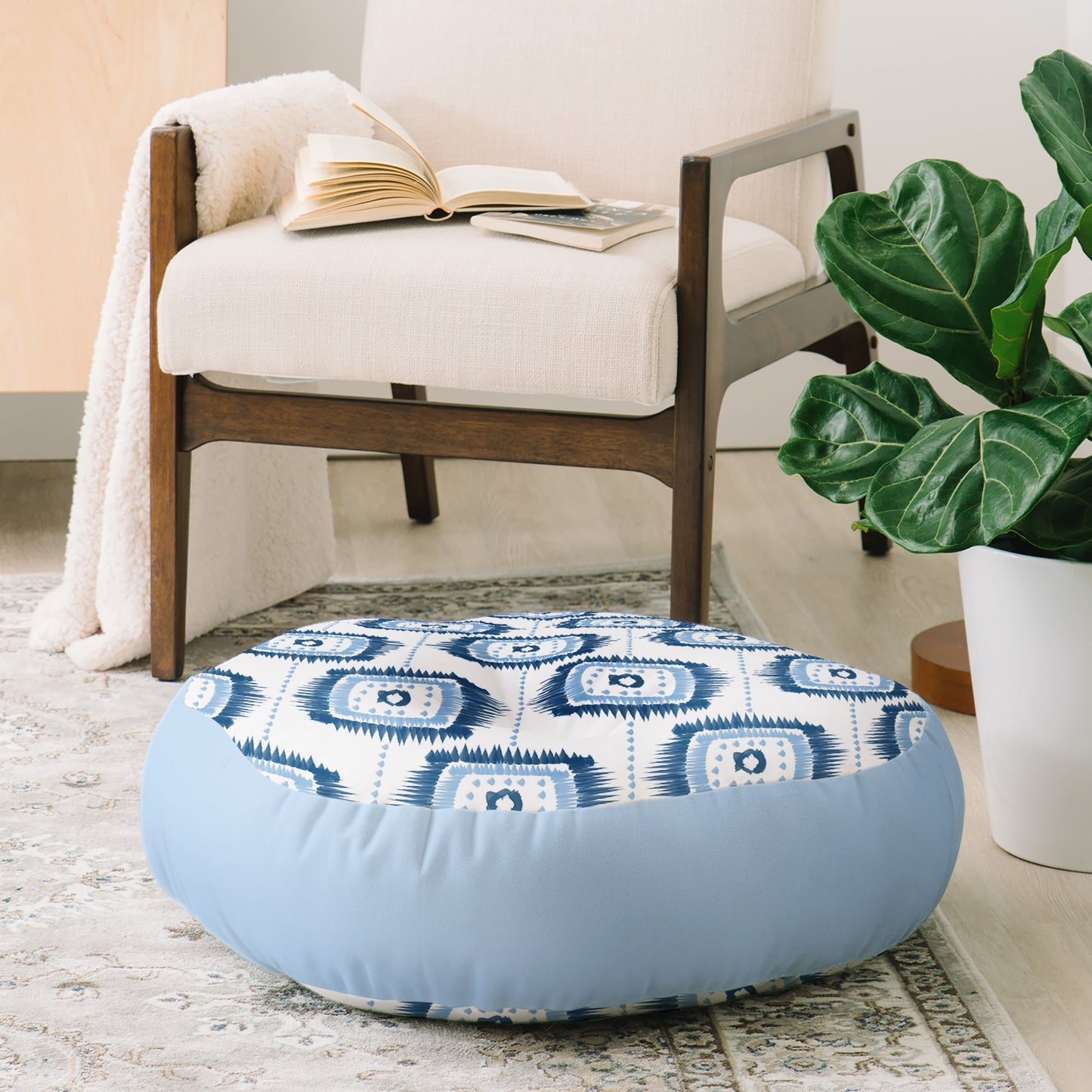 Allyson Johnson Authentic Blues Floor Pillow Round