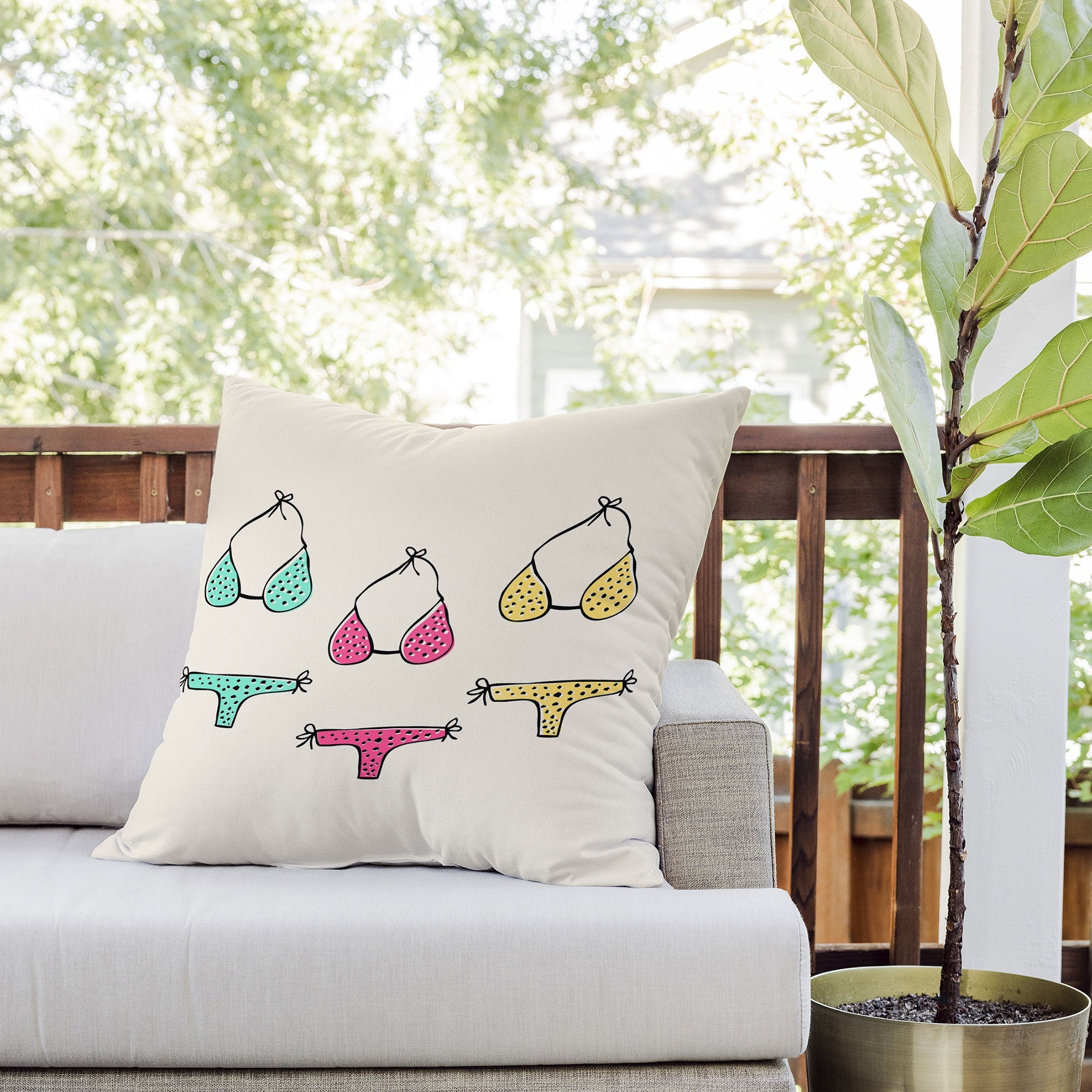 Allyson Johnson Bikini Outdoor Throw Pillow