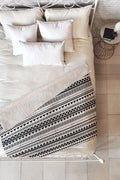 Allyson Johnson Black And White Aztec Pattern Fleece Throw Blanket