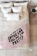 Allyson Johnson Bring me coffee pink Fleece Throw Blanket