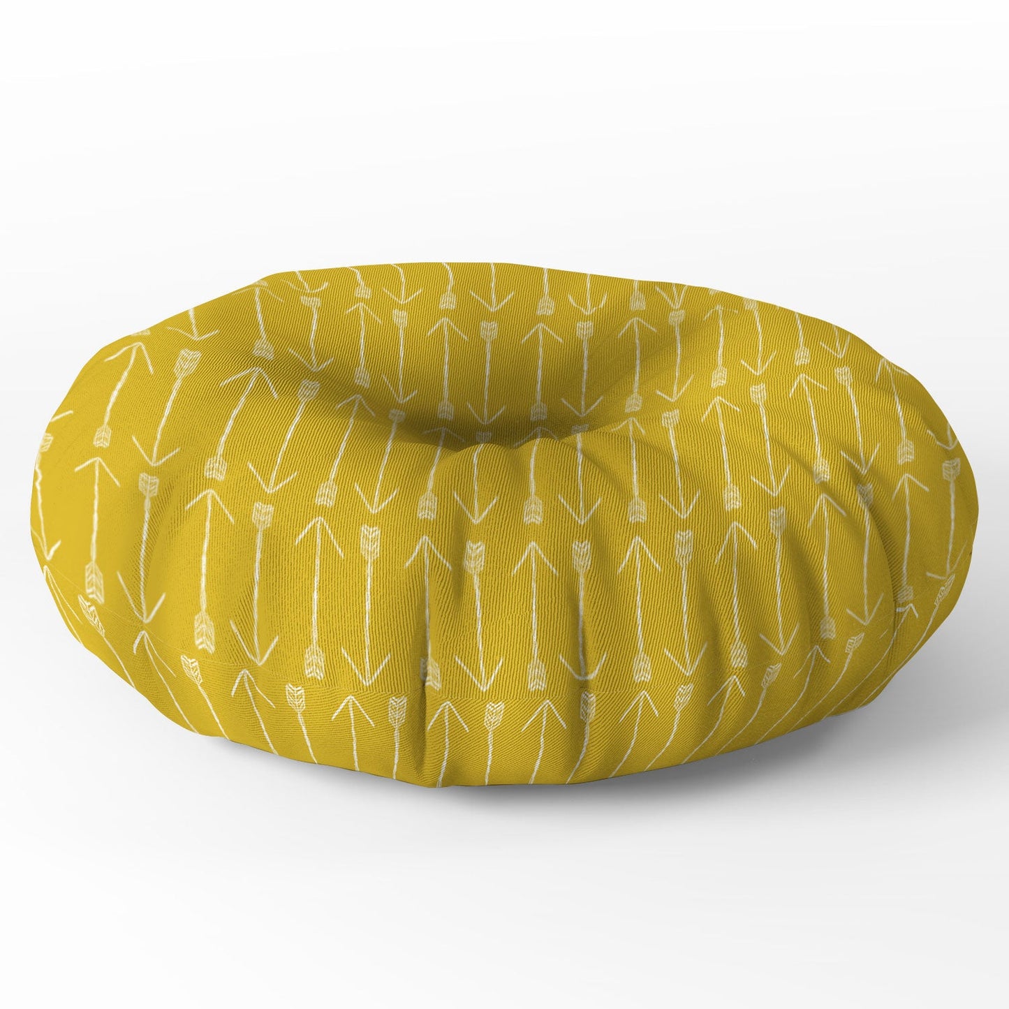Allyson Johnson Chartreuse Arrows Floor Pillow Round