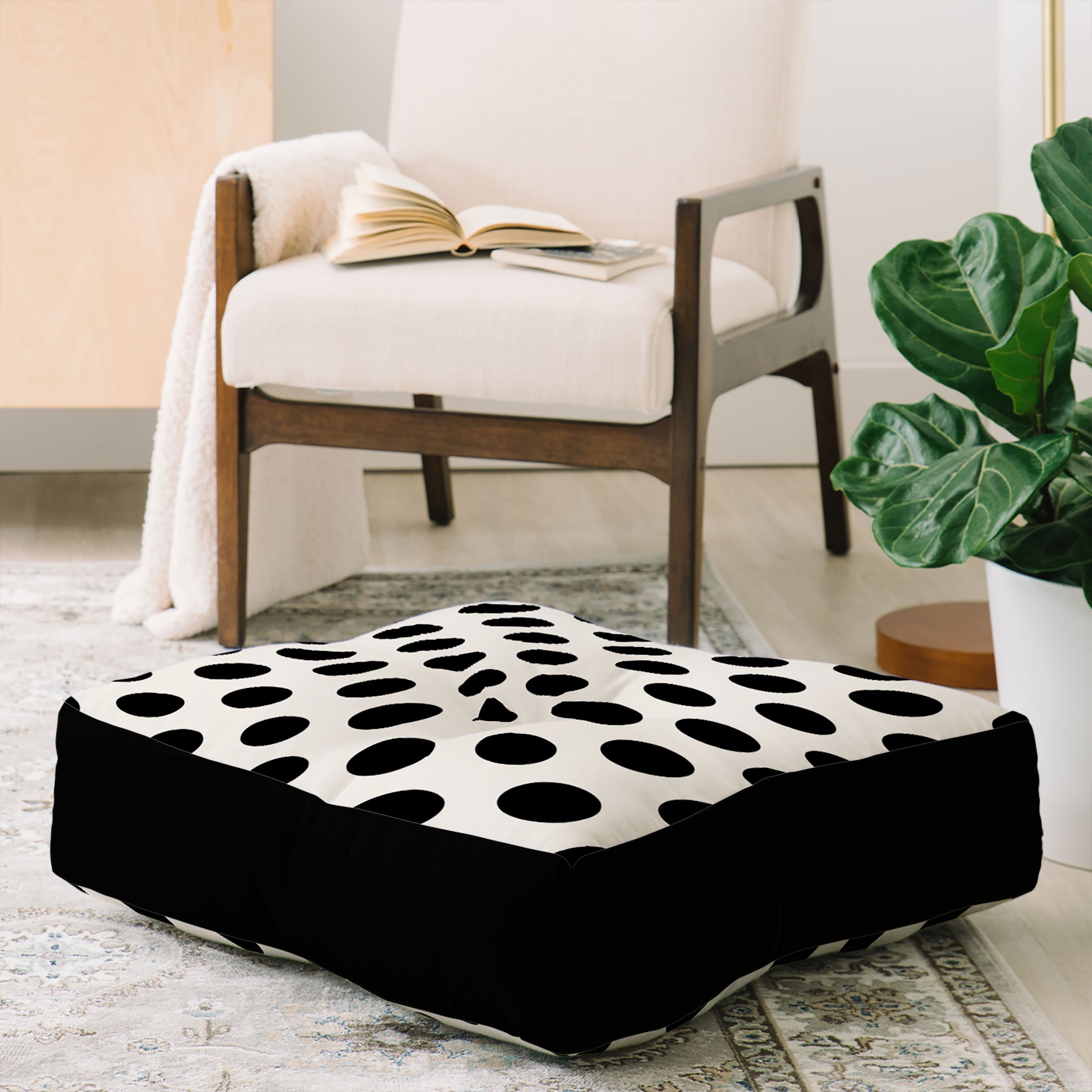 Allyson Johnson Classiest Cream Floor Pillow Square