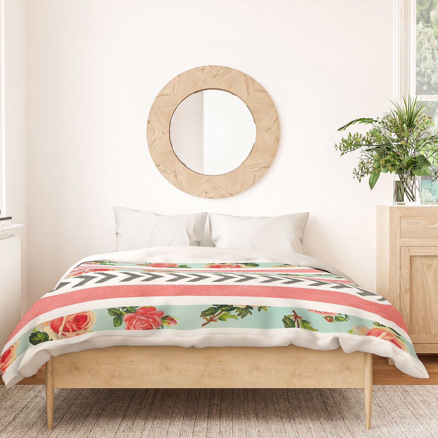 Allyson Johnson Floral Stripes And Arrows Duvet Cover