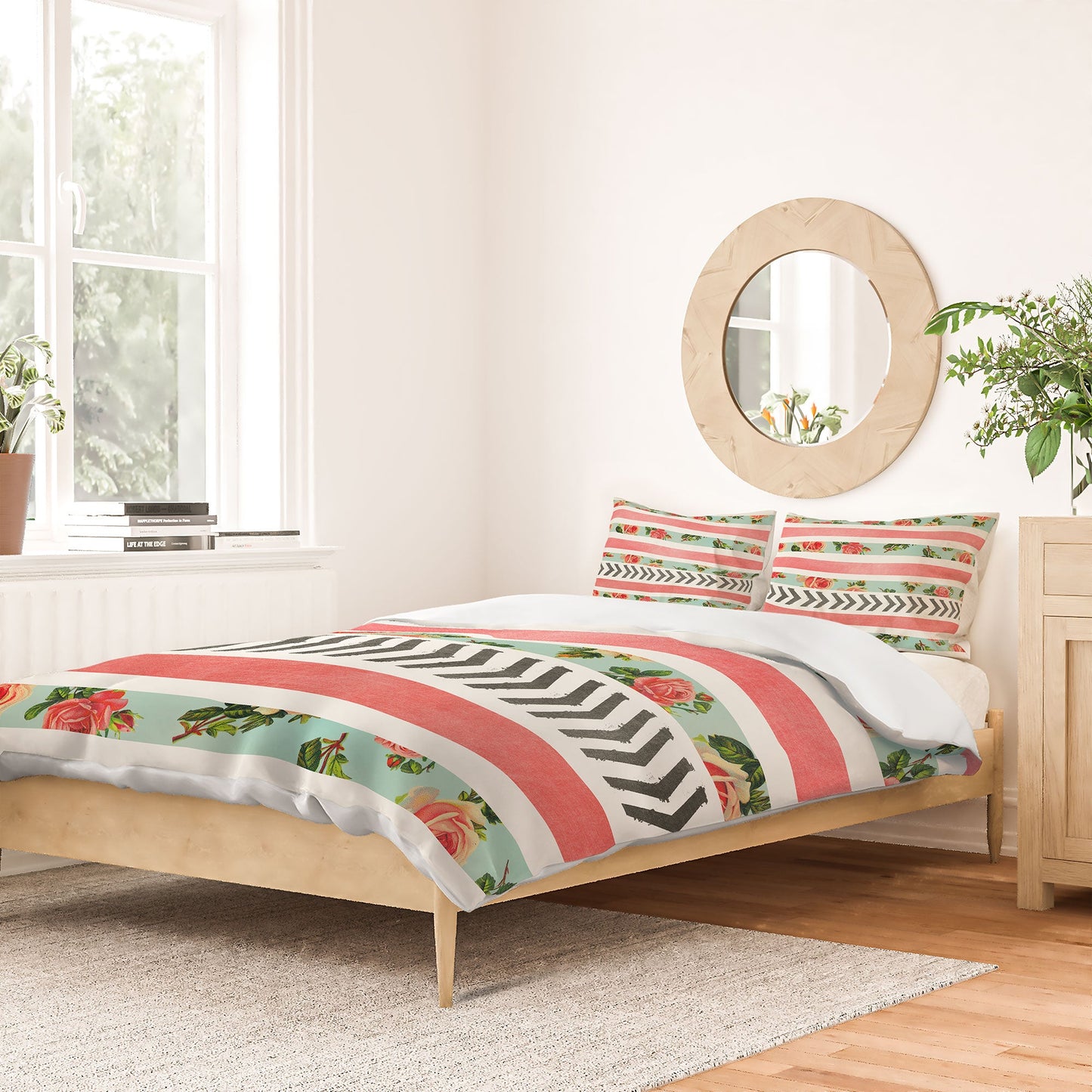Allyson Johnson Floral Stripes And Arrows Duvet Cover