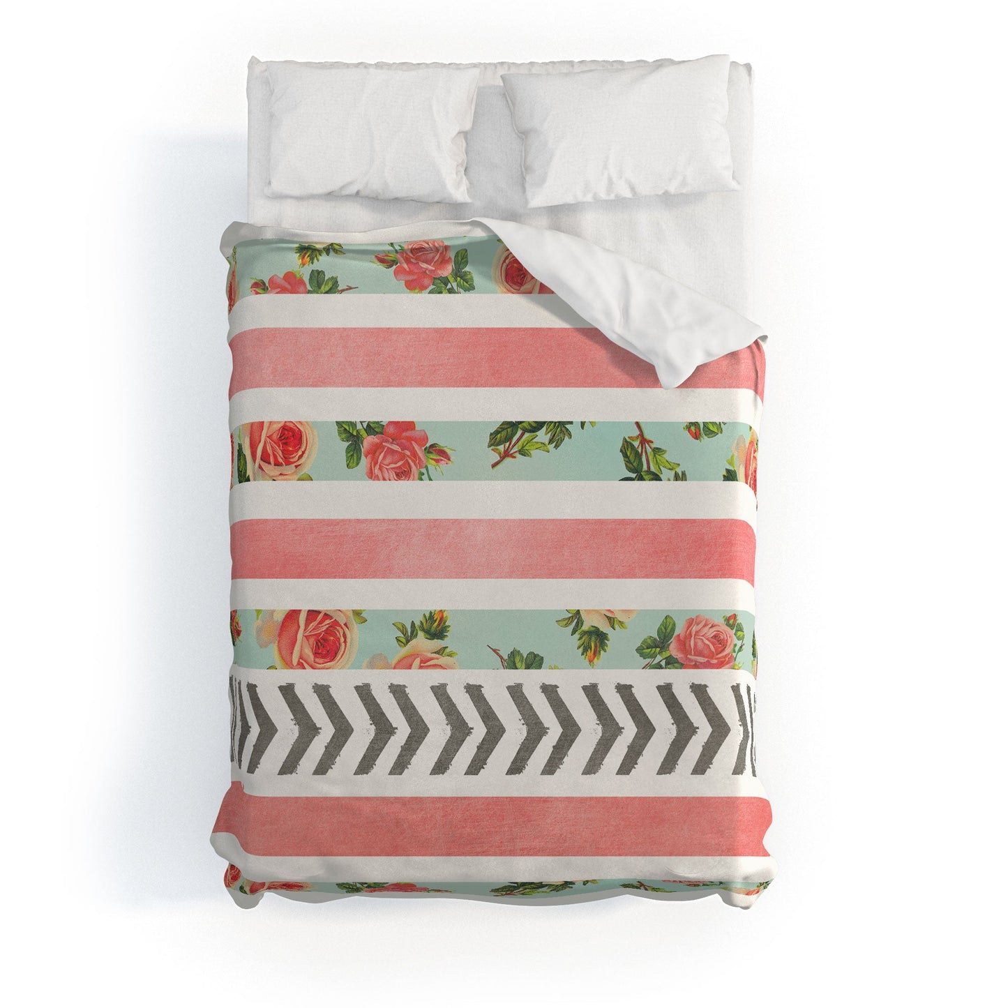 Allyson Johnson Floral Stripes And Arrows Duvet Cover