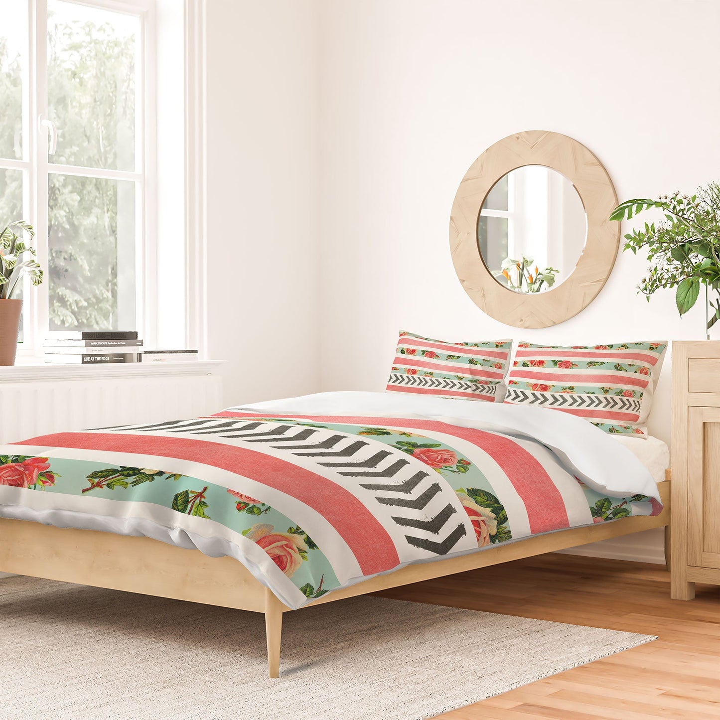 Allyson Johnson Floral Stripes And Arrows Duvet Cover