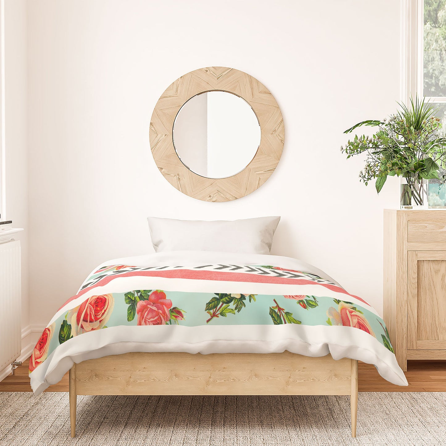 Allyson Johnson Floral Stripes And Arrows Duvet Cover