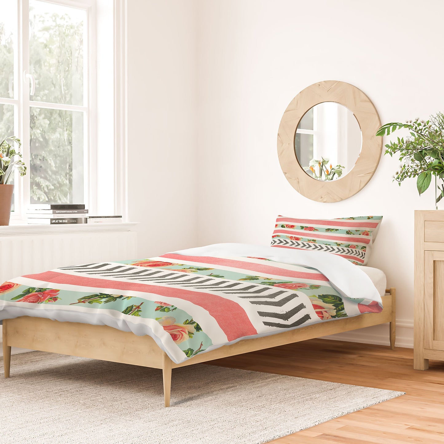 Allyson Johnson Floral Stripes And Arrows Duvet Cover