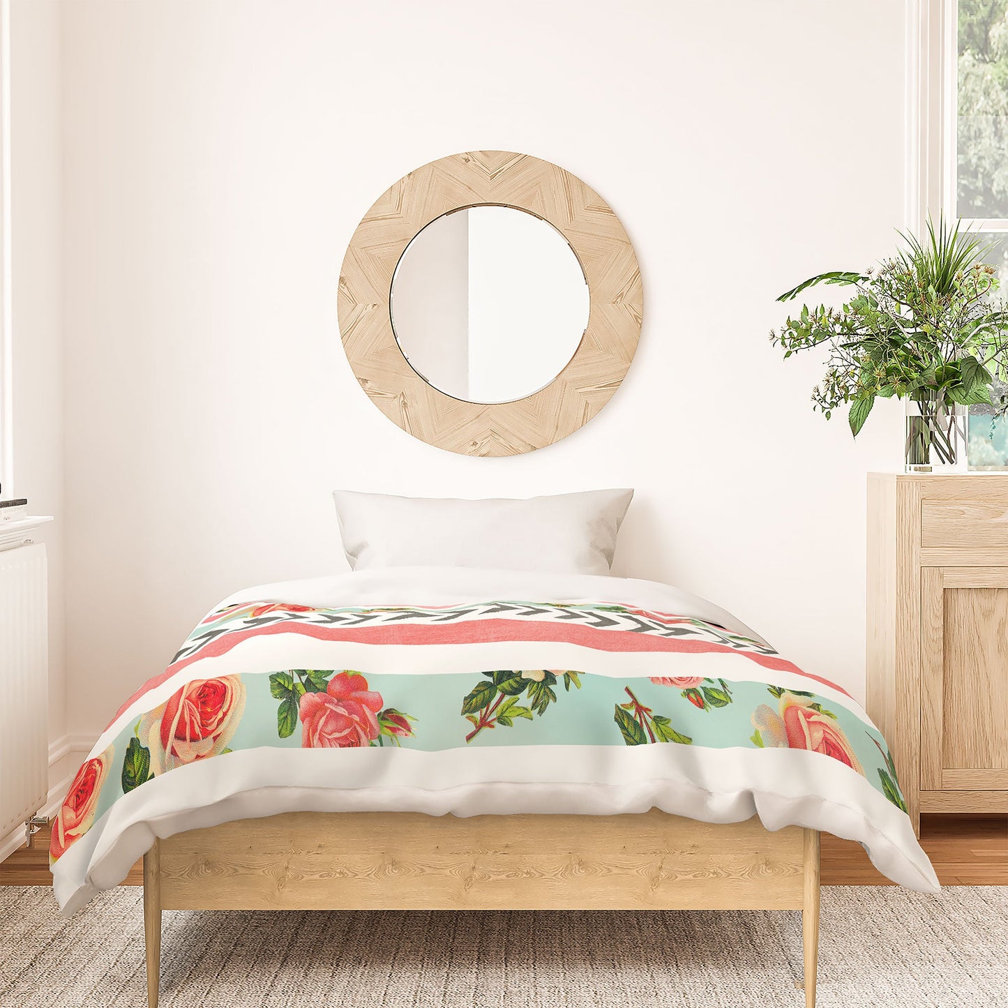 Allyson Johnson Floral Stripes And Arrows Duvet Cover