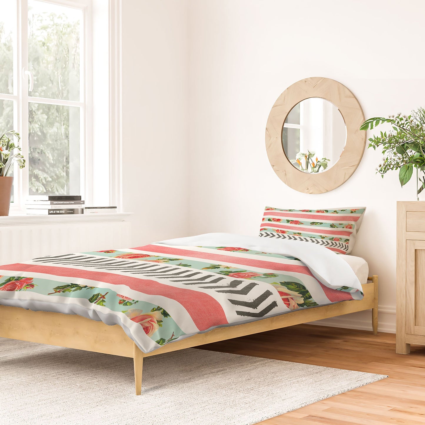 Allyson Johnson Floral Stripes And Arrows Duvet Cover
