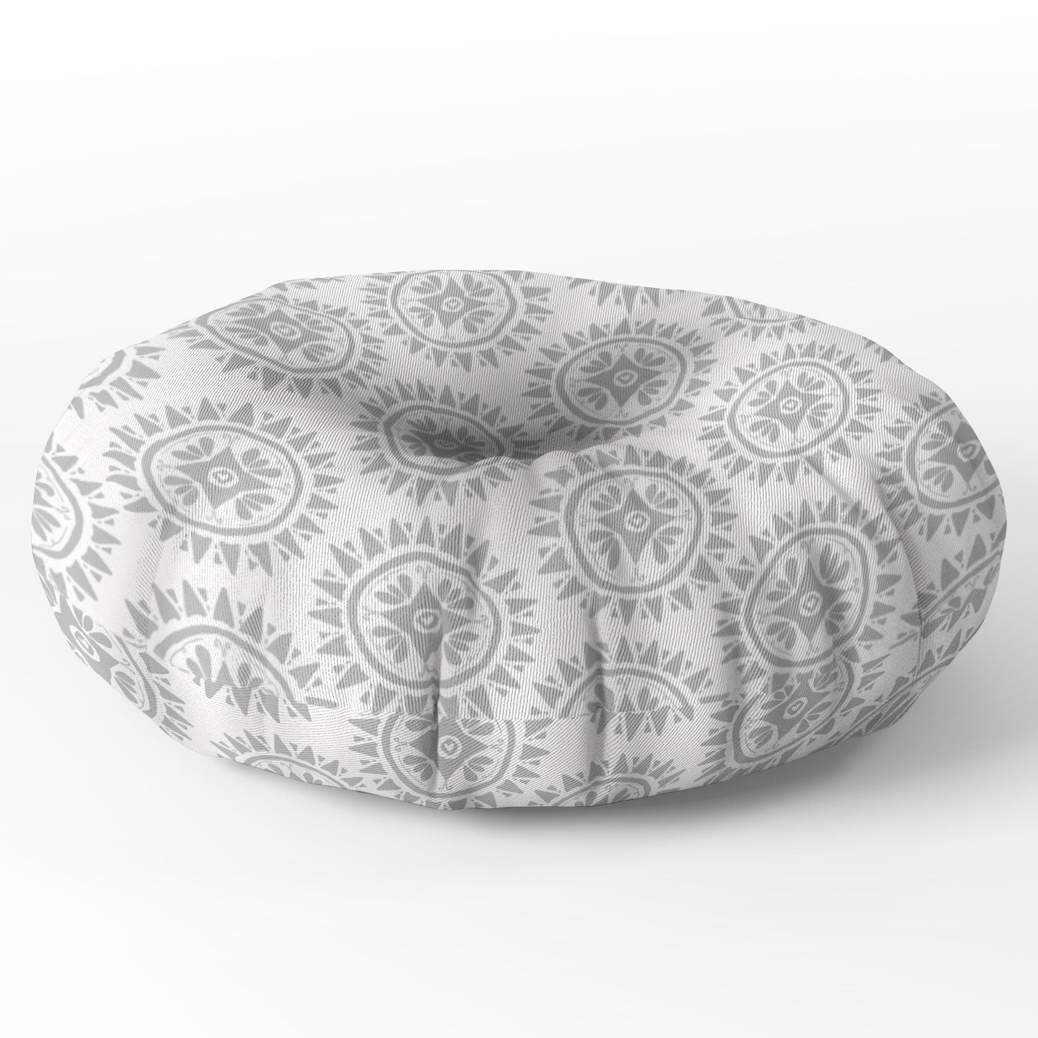 Allyson Johnson Grey Medallion Pattern Floor Pillow Round