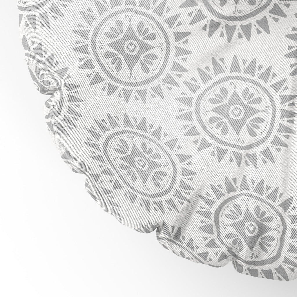 Allyson Johnson Grey Medallion Pattern Floor Pillow Round