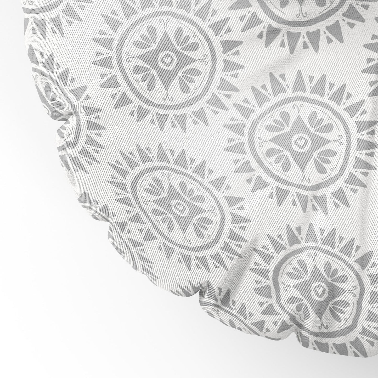 Allyson Johnson Grey Medallion Pattern Floor Pillow Round
