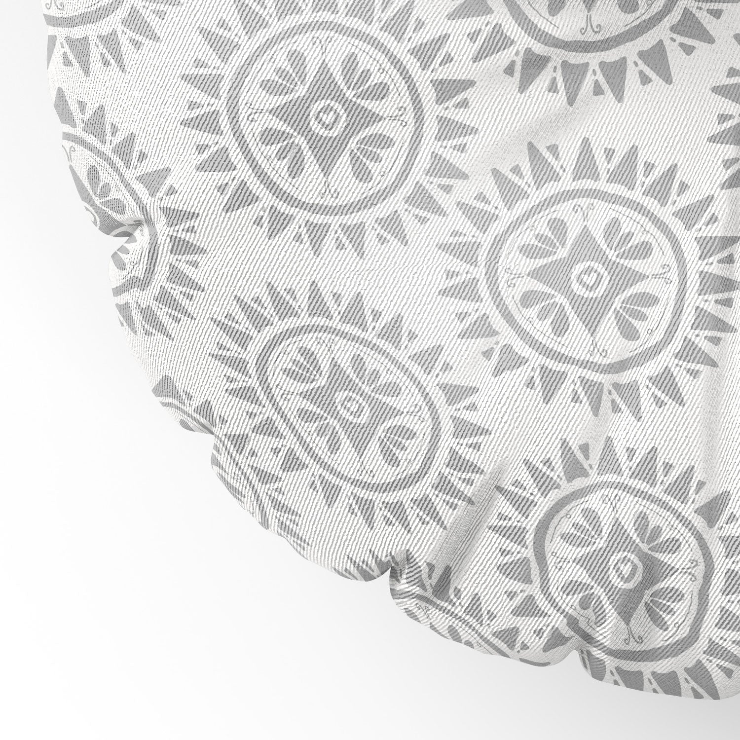 Allyson Johnson Grey Medallion Pattern Floor Pillow Round